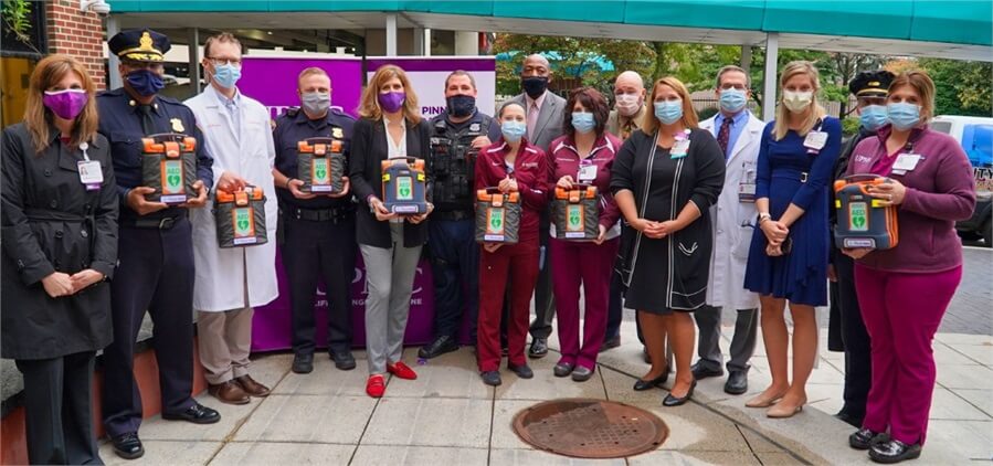 UPMC in partnership with The Peyton Walker Foundation donated 18 AEDs
