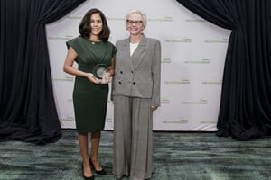 Dr. Elena Dailey, vice president of medical affairs, UPMC Carlisle, accepts the 2024 Top General Hospital Award from The Leapfrog Group on Dec. 17.