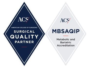 American College of Surgeons, Surgical Quality Partner badge and MBSAQIP badge.