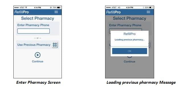 A view of the ScriptPro mobile enter pharm screen