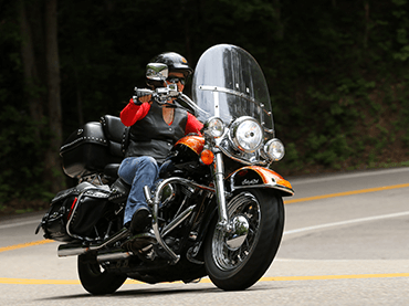 Image of Karen on motorcycle.