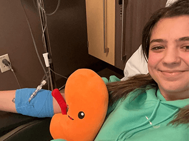 Image of Taylor in the hospital.