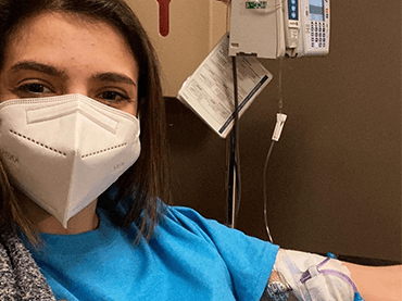 Image of Taylor in the hospital.