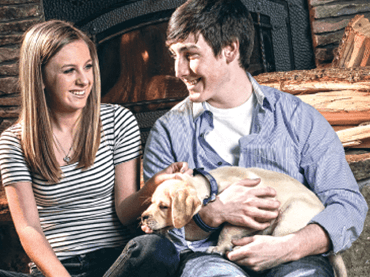 Jared Boger with his dog